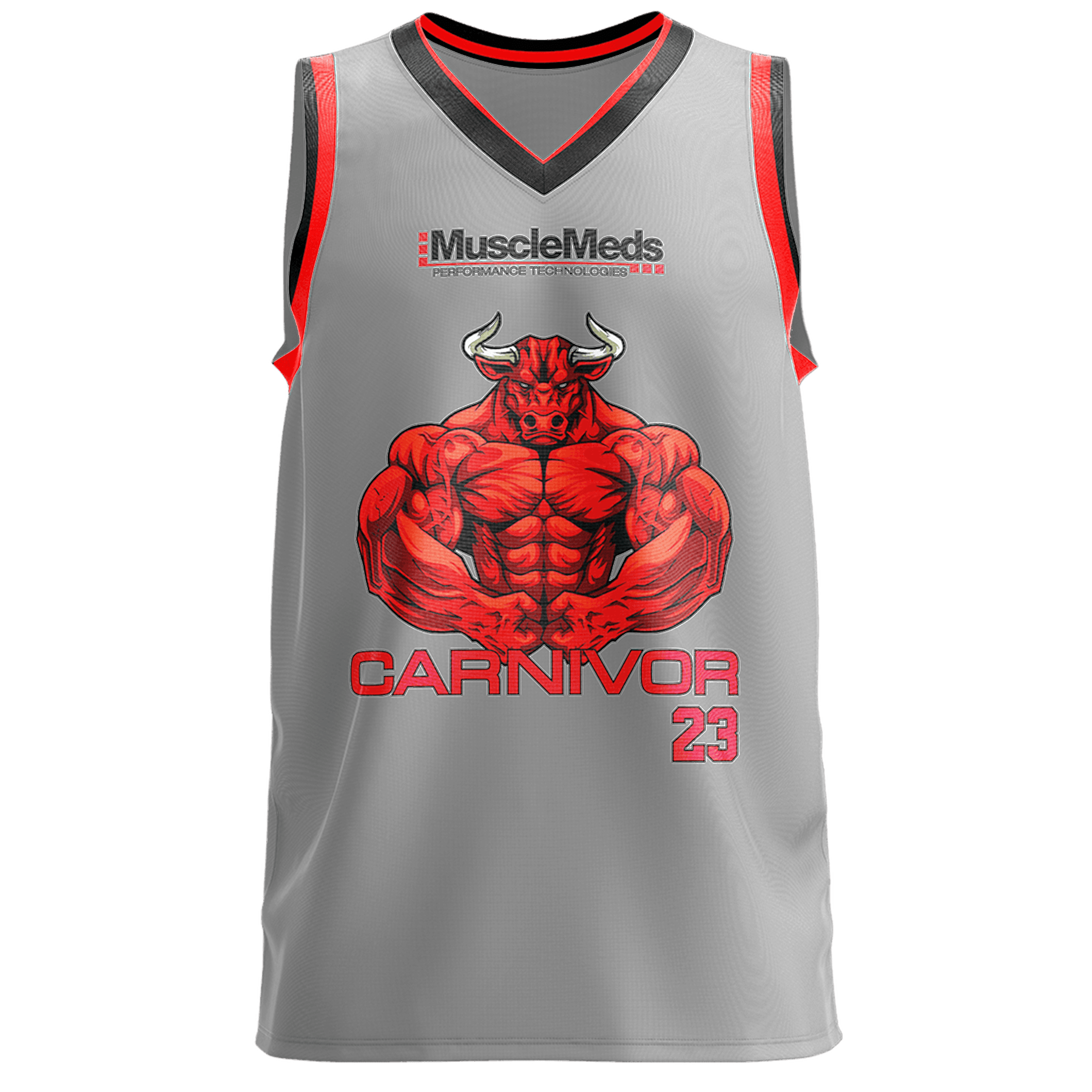 Carnivor Bull Mesh Basketball Jersey GREY