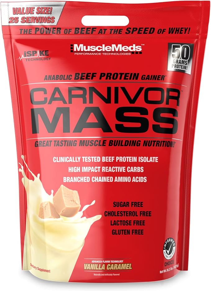 Carnivor Mass 10 lb Bag - 100% Beef Protein Mass Gainer