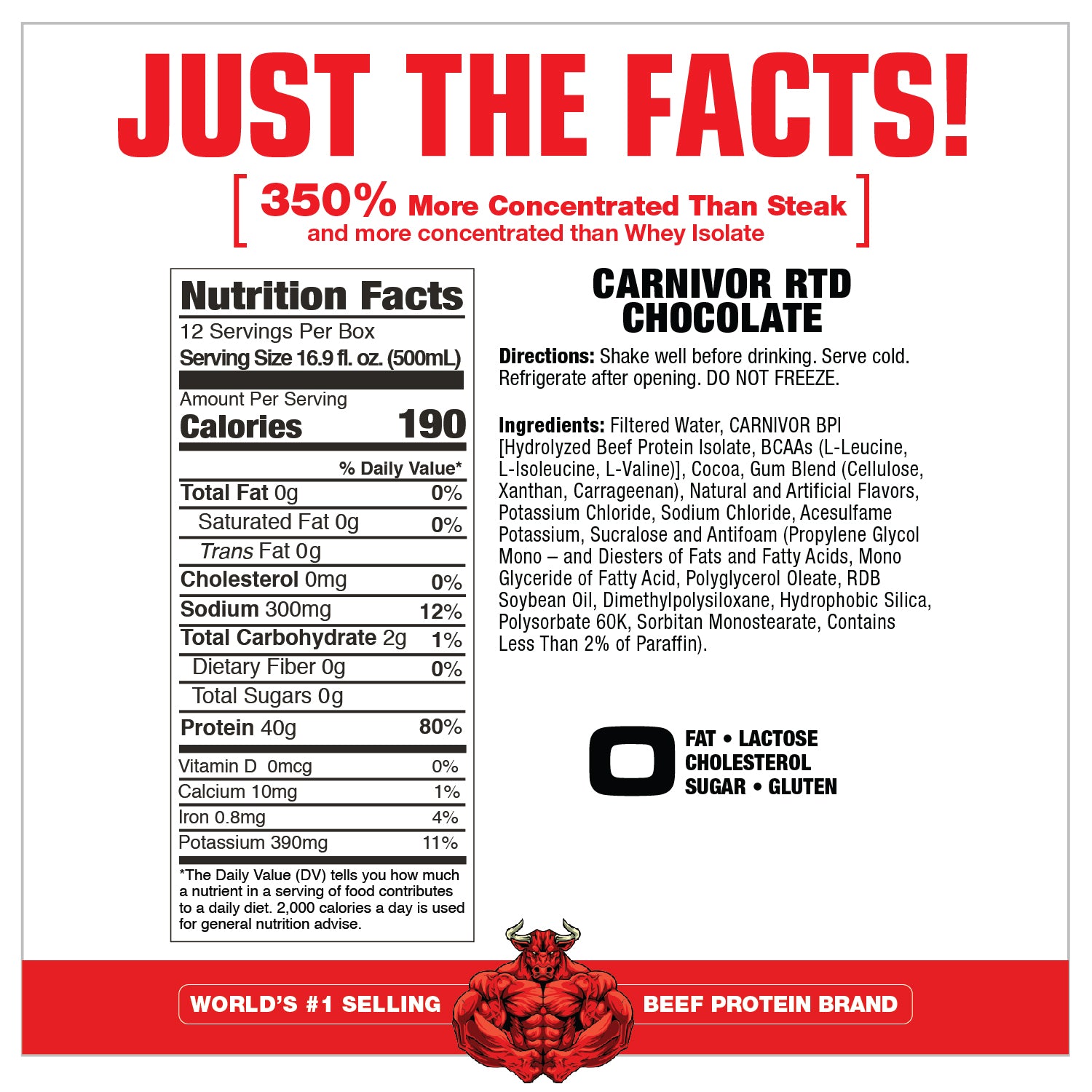 Gen Iron: Carnivor RTD - 3ct Variety Pack / 40g of Beef Protein Isolate / Protein Shake