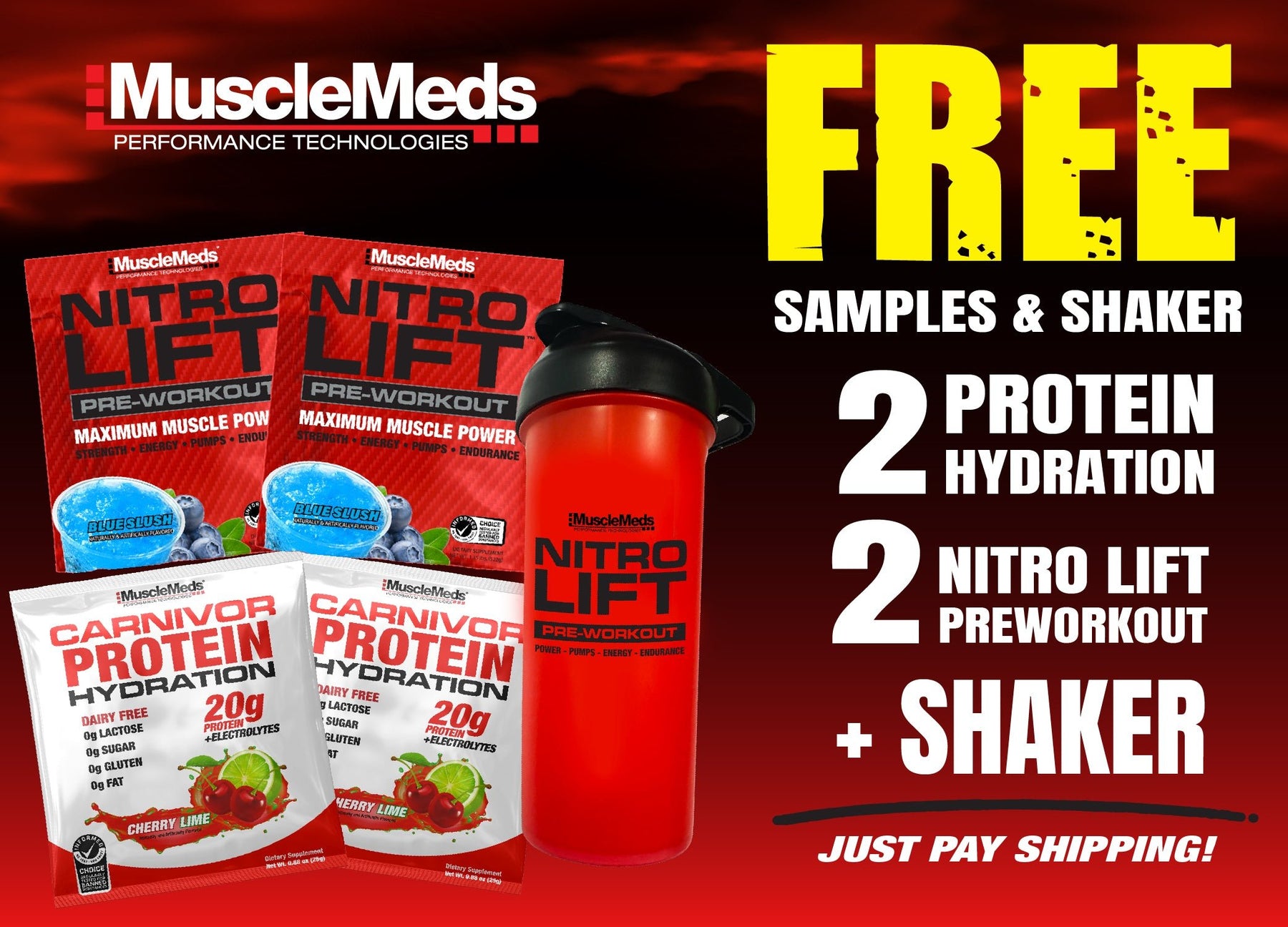 2 NITRO LIFT + 2 CPH Samples + NITRO LIFT Shaker
