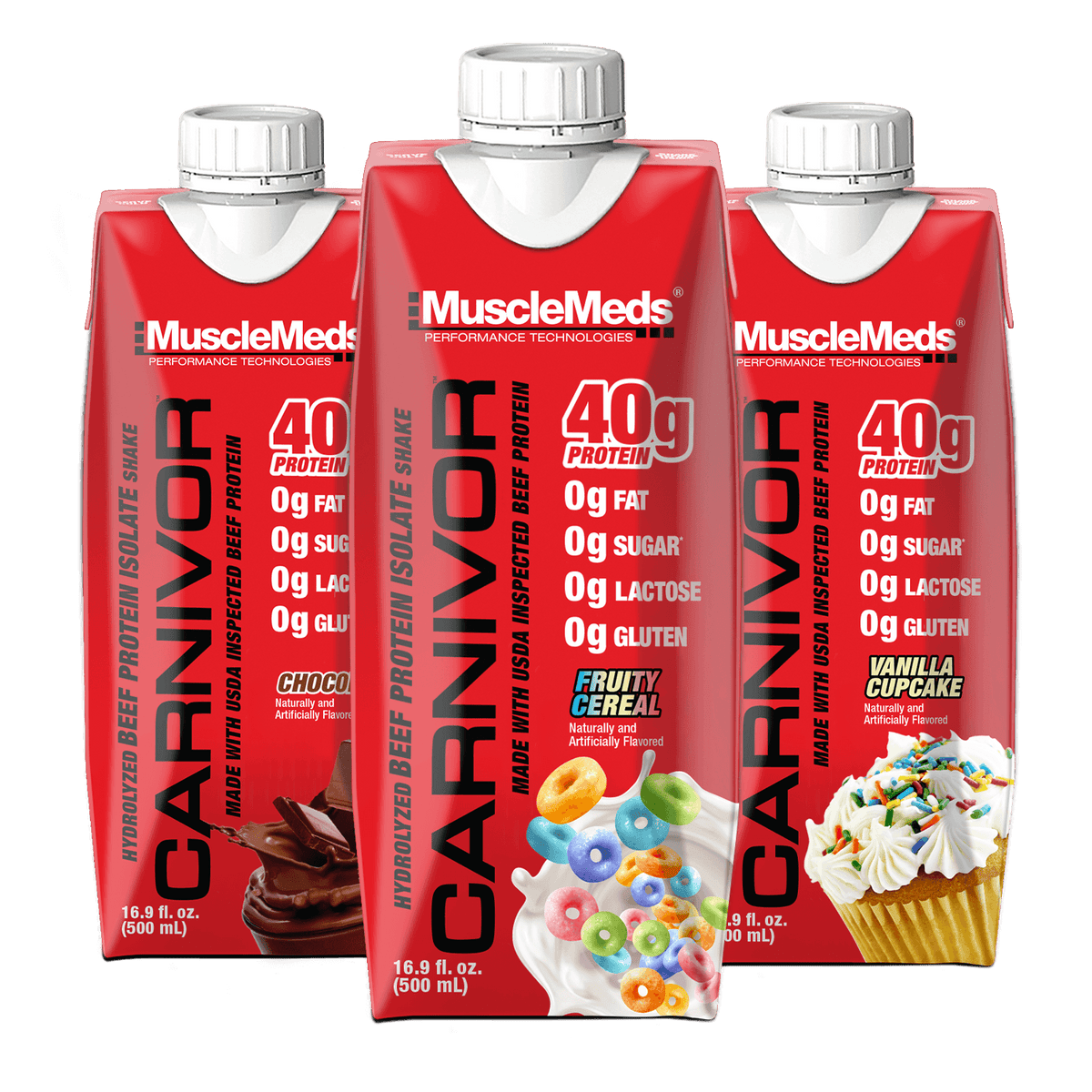 Gen Iron: Carnivor RTD - 3ct Variety Pack / 40g of Beef Protein Isolate / Protein Shake