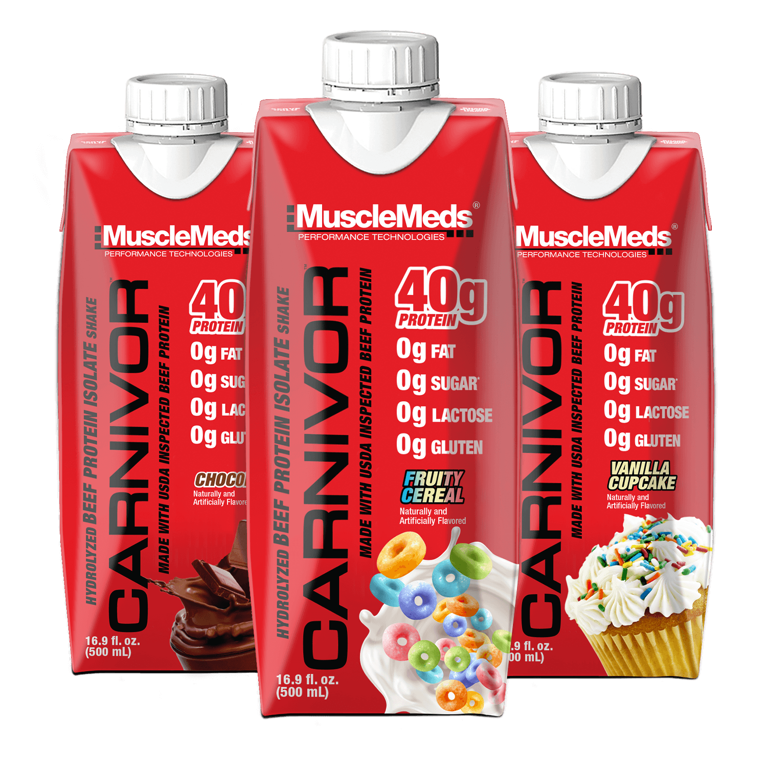 Gen Iron: Carnivor RTD - 3ct Variety Pack / 40g of Beef Protein Isolate / Protein Shake