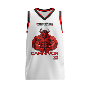 Carnivor Bull Mesh Basketball Jersey - White