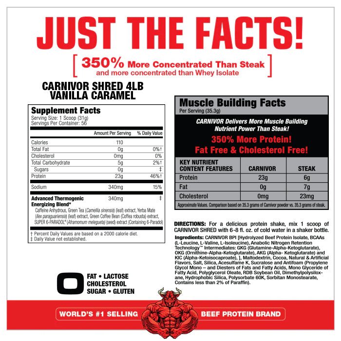 Carnivor Shred - 100% Beef Protein + Fat Burn