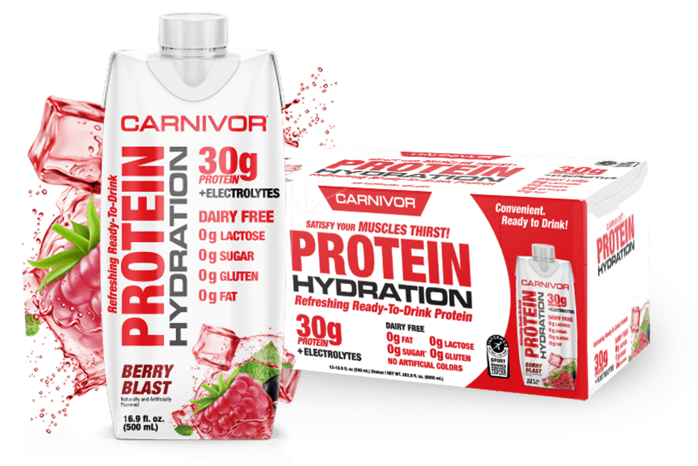 CARNIVOR PROTEIN HYDRATION RTD - 12 Pack / 30g of Beef Protein Isolate / Protein Shake