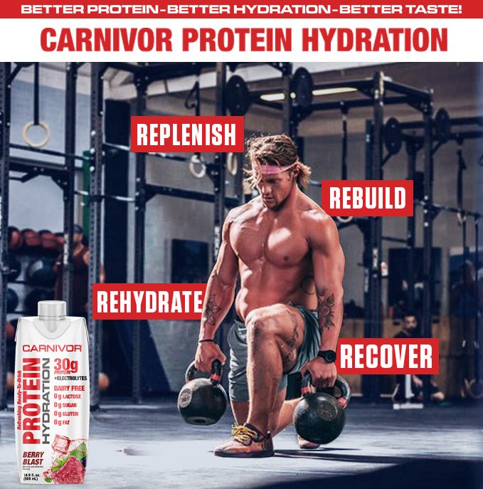 CARNIVOR PROTEIN HYDRATION RTD - 12 Pack / 30g of Beef Protein Isolate / Protein Shake