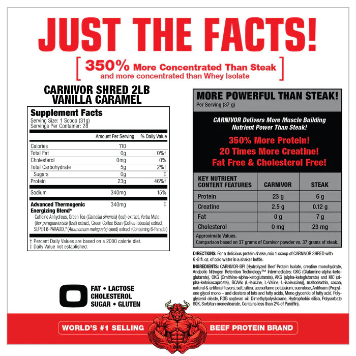 Carnivor Shred - 100% Beef Protein + Fat Burn