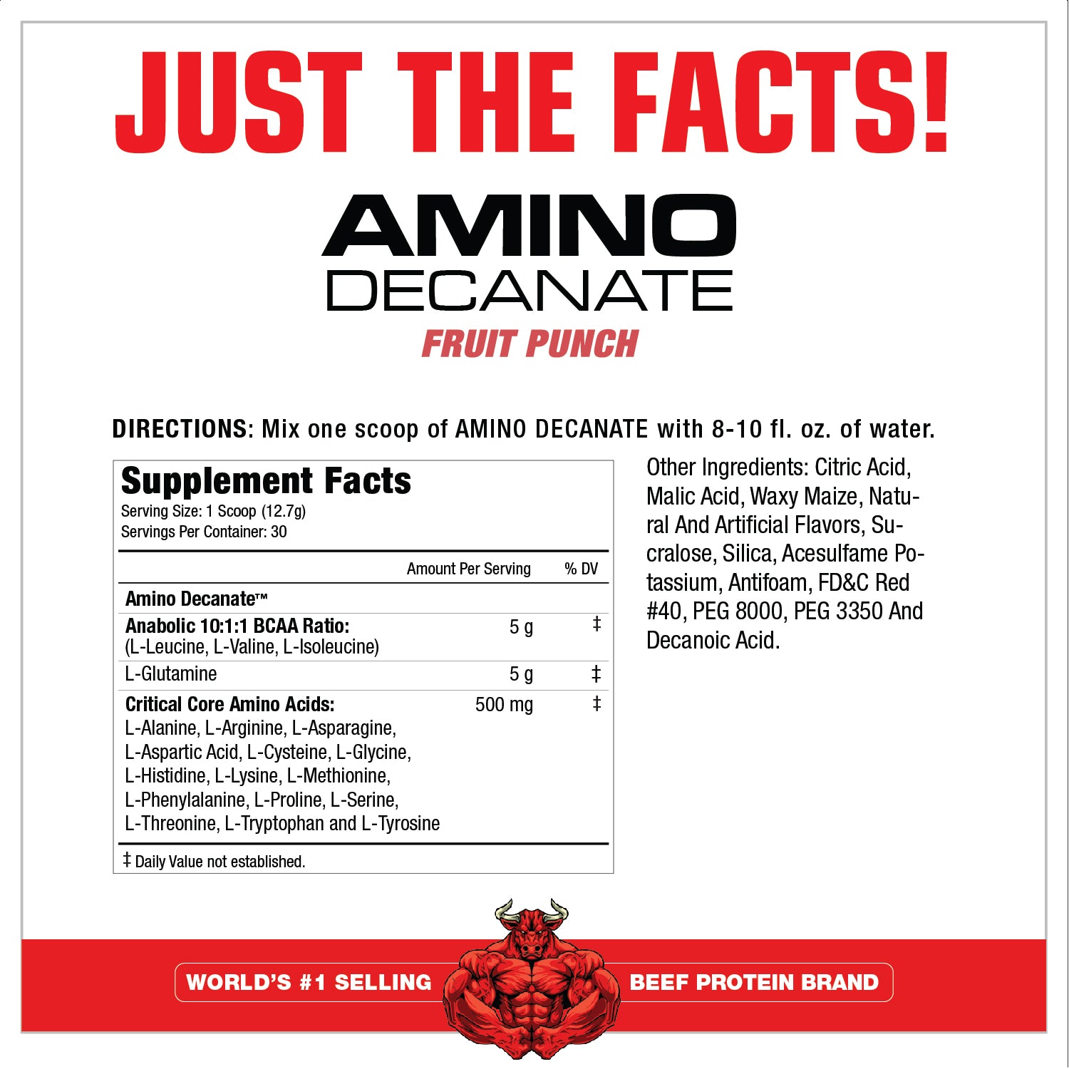 AminoDecanate Fruit Punch SUPPLEMENT FACTS
