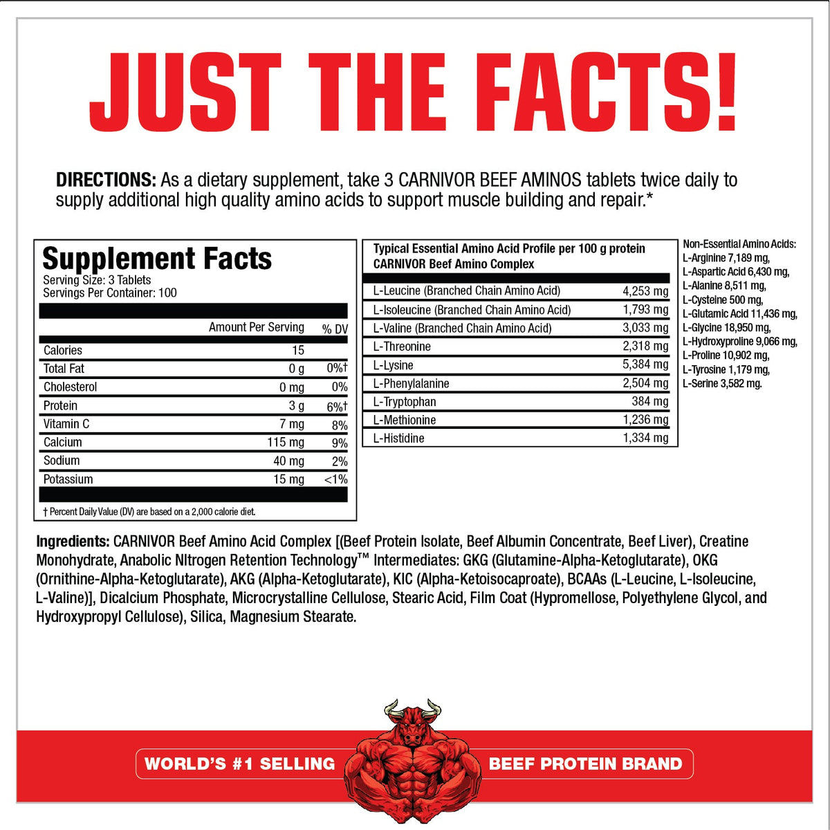 NFLA: Carnivor Beef Aminos - Tablets
