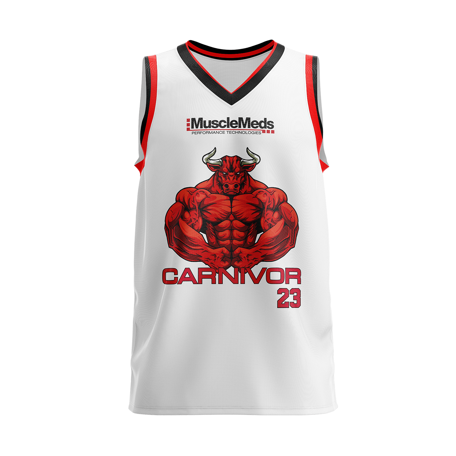 Carnivor Bull Mesh Basketball Jersey - White