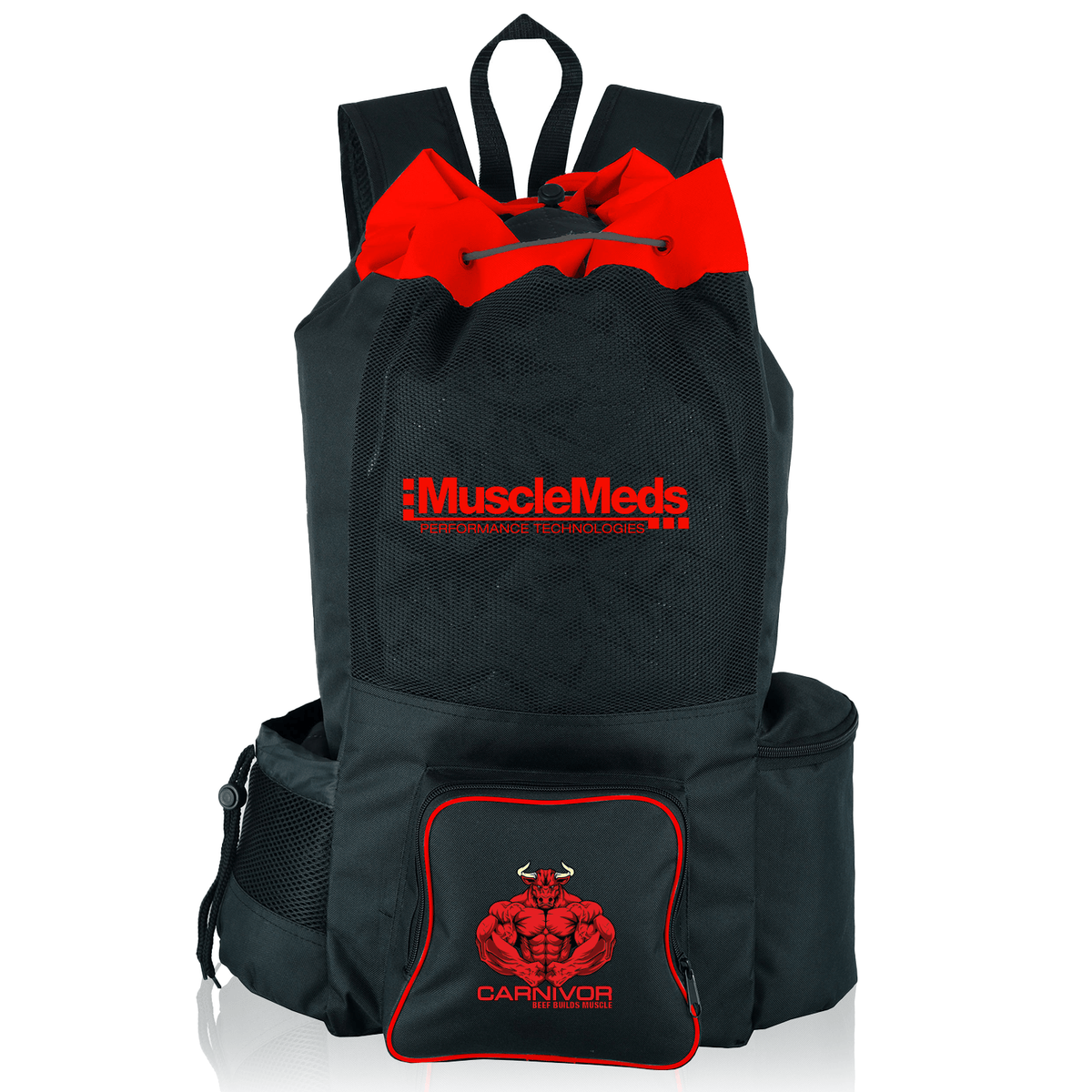 Deluxe Mesh Gym Bag Black/Red (Over-Shoulder)