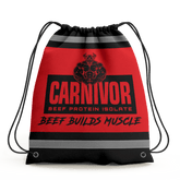 CARNIVOR "BEEF BUILDS MUSCLE" Drawstring Gym Bag